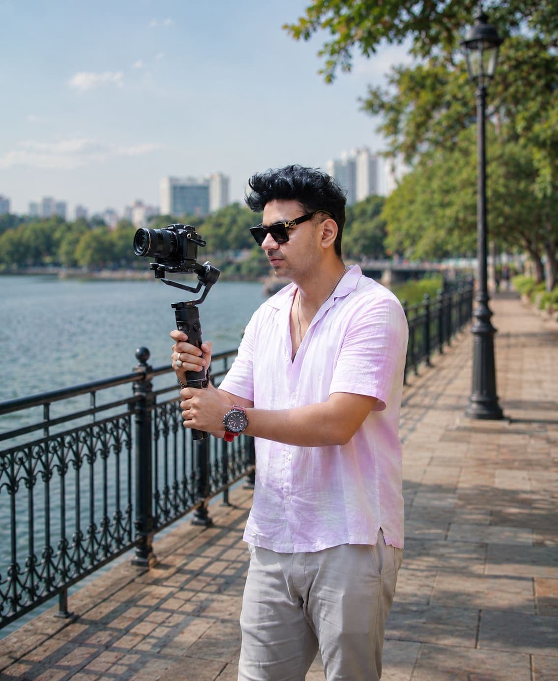 Adarsh directing a shoot on location