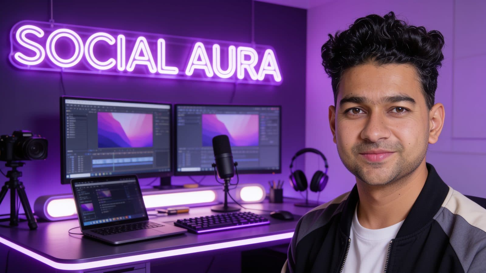 Adarsh in the Social Aura studio