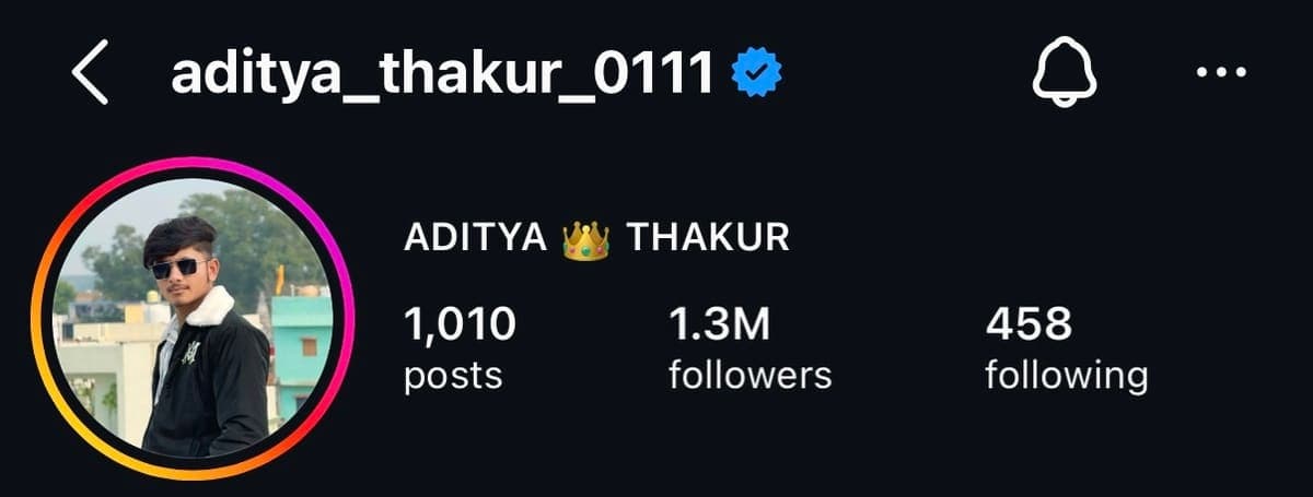 Instagram profile of Aditya Thakur (@aditya_thakur_0111)