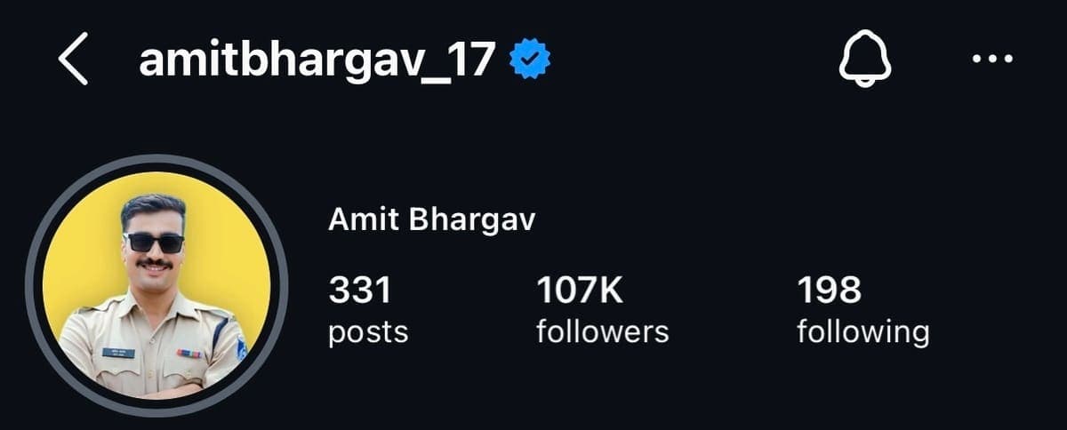 Instagram profile of Amit Bhargav (@amitbhargav_17)